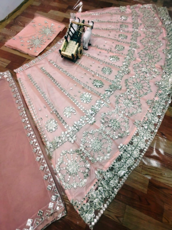 foil embroidery work Lehenga